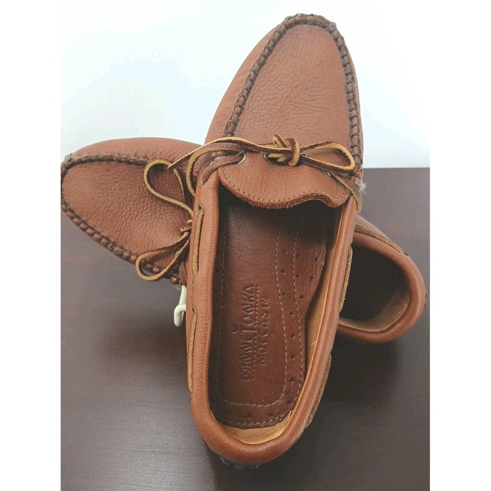 Minnetonka Leather Brown Slip-on #458 Driving Wafer Moccasins Size 8 1/2